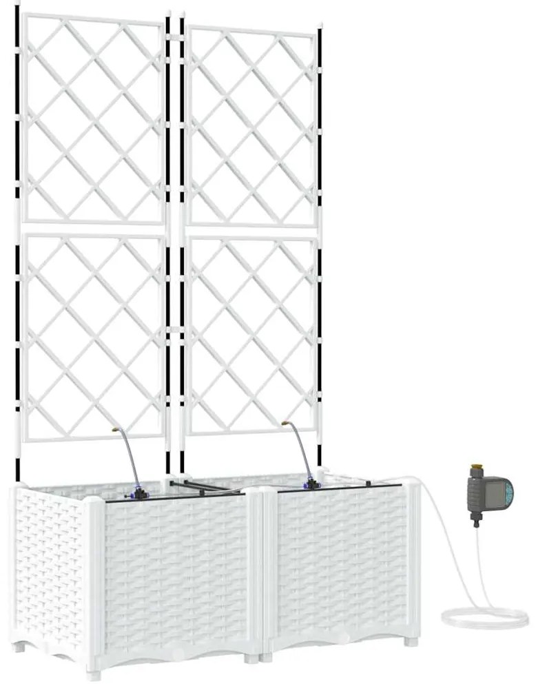 vidaXL Ζαρντινιέρες κήπου Λευκό 80 x 40 x 142 cm Ατσάλι