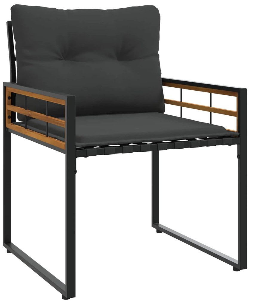 vidaXL Σετ Εξωτερικών Επίπλων με μαξιλάρι 3 pcs Σκούρο Γκρι