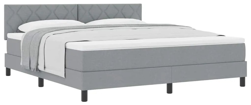 vidaXL Κρεβάτι box spring με στρώμα Ανοιχτό γκρι 180 x 200 cm ύφασμα