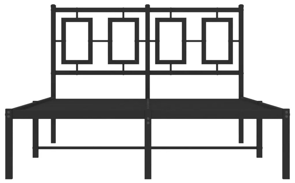 Πλαίσιο Κρεβατιού με Κεφαλάρι Μαύρο 120 x 200 εκ. Μεταλλικό - Μαύρο