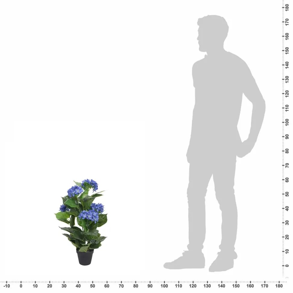 vidaXL Ορτανσία Τεχνητή Μπλε 60 εκ. με Γλάστρα