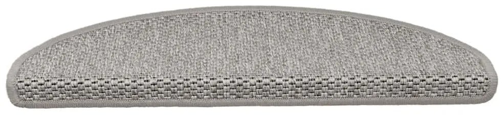 vidaXL Πατάκια Σκάλας Αυτοκόλλητα 30 τεμ. Όψη Σιζάλ Ασημί 65x21x4 εκ.