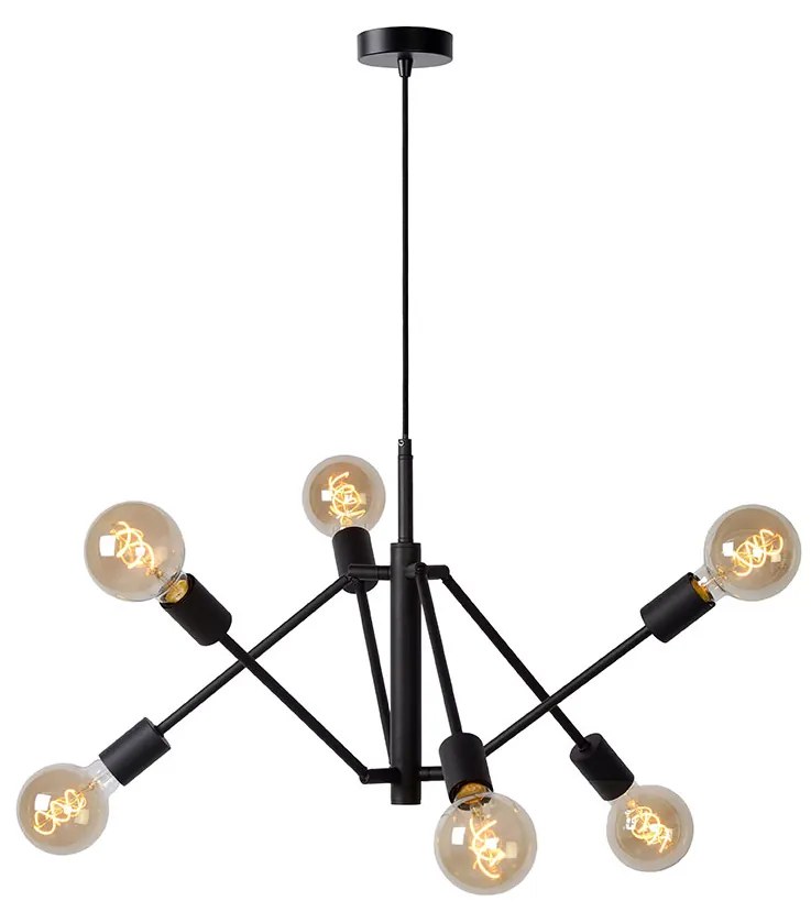 Φωτιστικό Κρεμαστό Lucide 21424-06-30 LESTER Μαύρο Ματ (Black Mat)