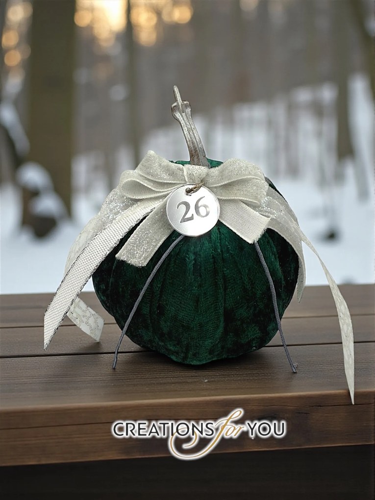 Κολοκύθα Σμαραγδί Πράσινο βελούδινη μεσαία - Χρυσό