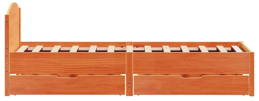 vidaXL Σκελετός Κρεβ. Χωρίς Στρώμα Καφέ Κεριού 90x200 εκ Μασίφ Πεύκο