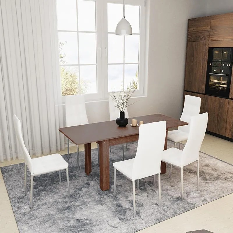 Τραπέζι Quiin επεκτεινόμενο καρυδί 120-174x70x73.5εκ 164x70x73.5 εκ.