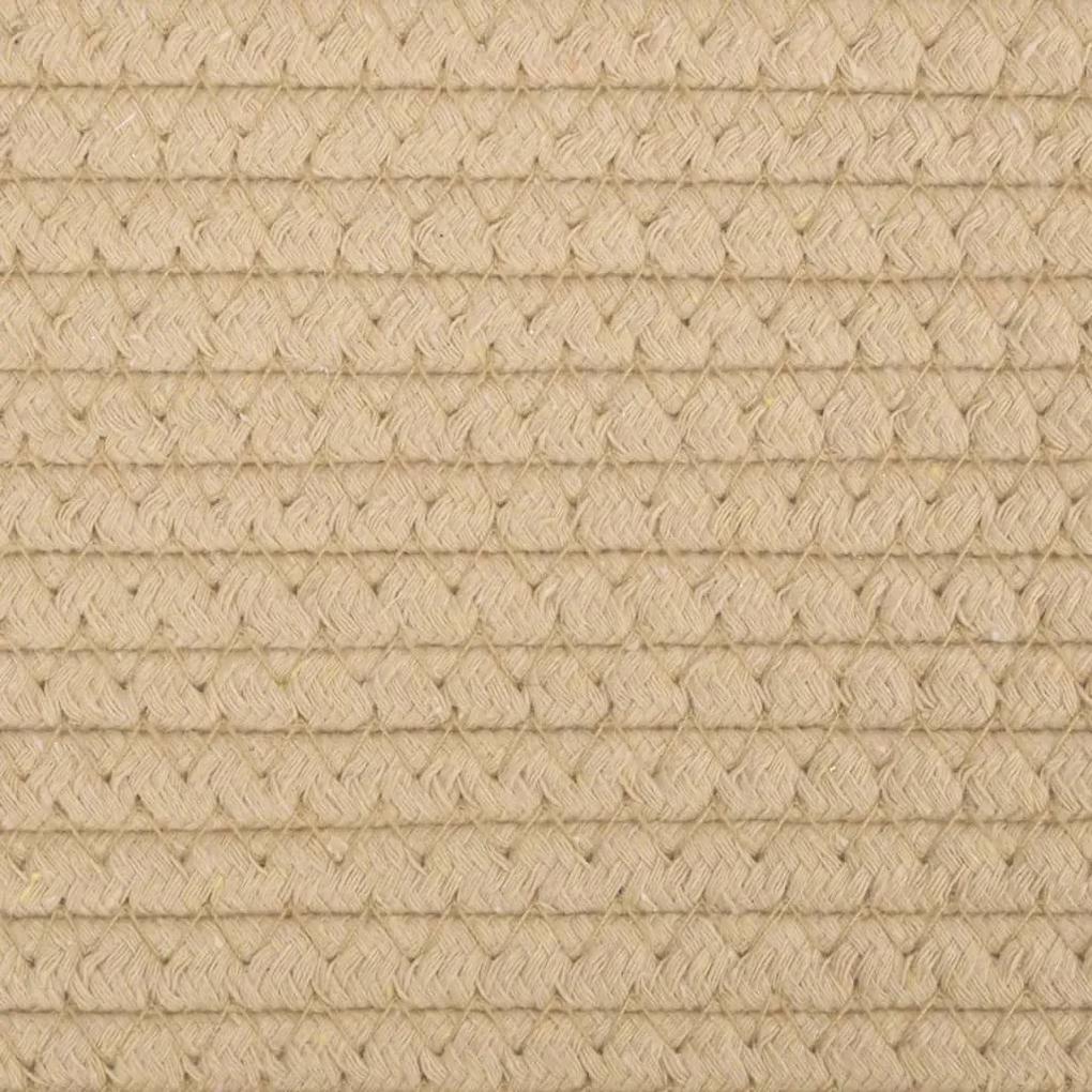 Καλάθι Απλύτων Μπεζ και Λευκό Ø55x36 εκ. Βαμβακερό - Πολύχρωμο