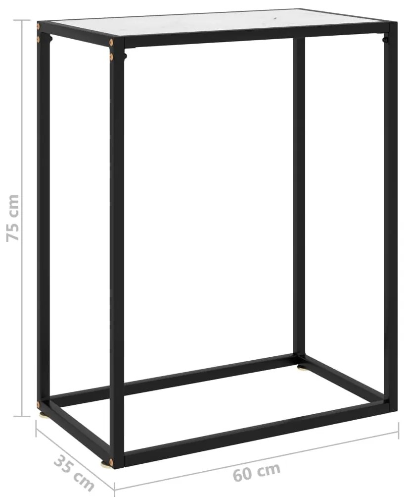 vidaXL Τραπέζι Κονσόλα Λευκό 60 x 35 x 75 εκ. από Ψημένο Γυαλί