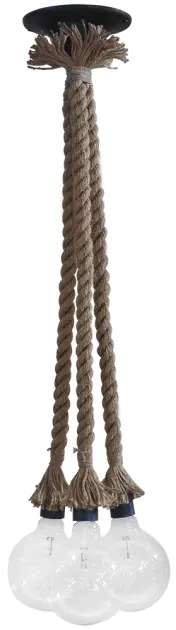 Κρεμαστό Φωτιστικό Οροφής Rope UT-3L TS σχοινί Heronia-31-0196-Καφέ 31-0196