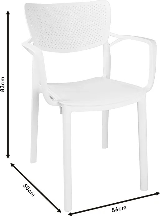 Πολυθρόνα Frontline pakoworld PP λευκό