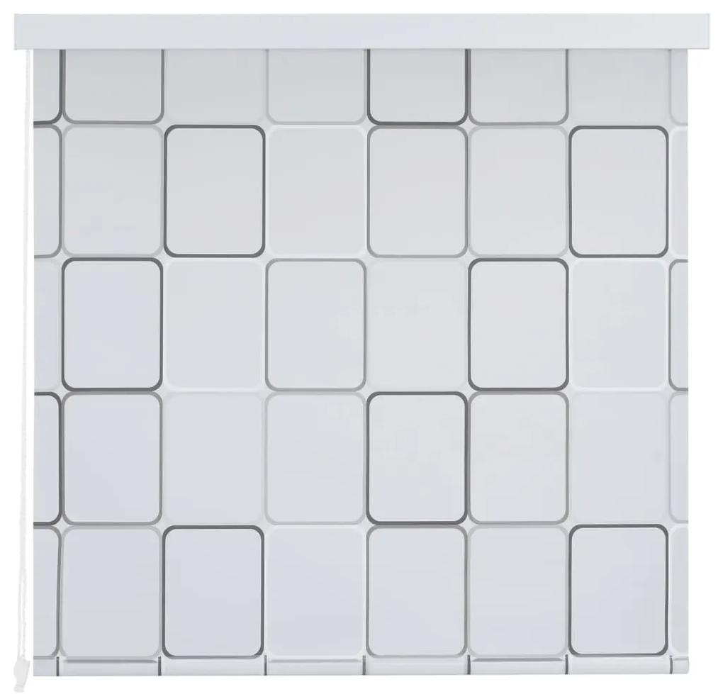 Κουρτίνα Μπάνιου Ρολό Τετράγωνο Σχέδιο 100 x 240 εκ. - Λευκό