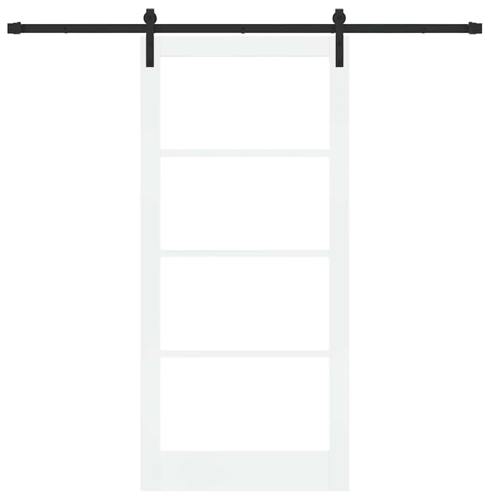 vidaXL Συρόμενη Πόρτα Χειροκίνητος Λευκό 93 x 202 cm Ξύλο και μέταλλο