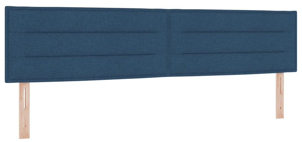 vidaXL Κρεβάτι Box Spring με Στρώμα Μπλε 200x200 εκ Υφάσματος