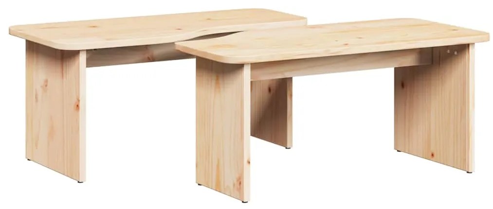 vidaXL Τραπεζάκι σαλονιού 2 pcs Φυσικό Μασίφ ξύλο πεύκου