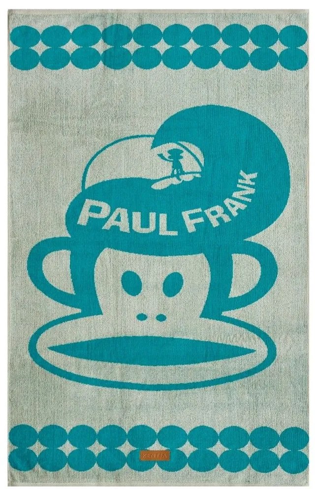 Πετσέτα Θαλάσσης Παιδική Βελουτέ Paul Frank 50 Petrol-Light Grey Kentia Θαλάσσης 70x140cm 100% Βαμβάκι