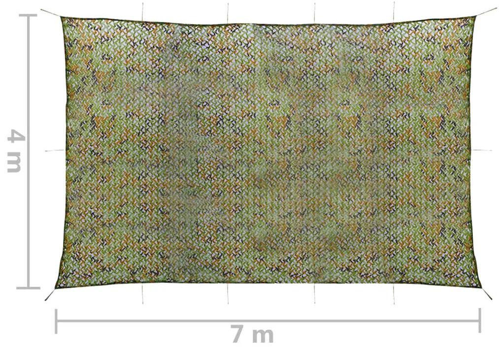 vidaXL Δίχτυ Σκίασης Παραλλαγής Πράσινο 4 x 7 μ. με Σάκο Αποθήκευσης