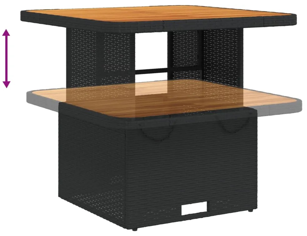 vidaXL Σετ Τραπεζαρίας Κήπου 3 τεμ. Μαύρο Συνθετικό Ρατάν με Μαξιλάρια