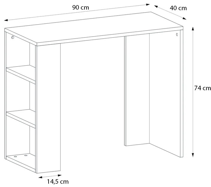 Γραφείο εργασίας Netenia Megapap από μελαμίνη χρώμα sapphire oak 90x40x74εκ.