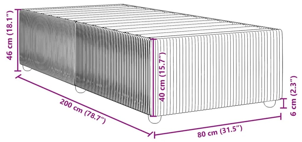 Σκελετός Κρεβατιού Χωρίς Στρώμα Μαύρο 80x200 εκ. Υφασμάτινο 3284895