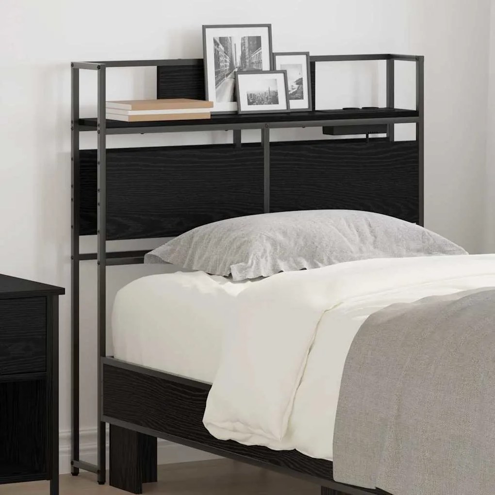 vidaXL Κεφαλάρι Αποθήκης Μαύρη δρυς 75 cm Επεξεργασμένο ξύλο