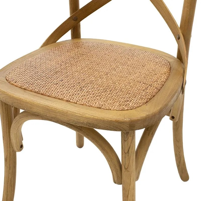 Καρέκλα Reid ξύλο καρυδί-έδρα καφέ rattan 45x55x87 εκ.