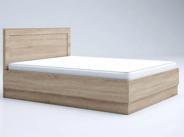 Κρεβάτι Διπλό Margo 164x100x204 με αποθηκευτικό χώρο και στρώμα 160x200x22cm Oak Wotan + Ανθρακί