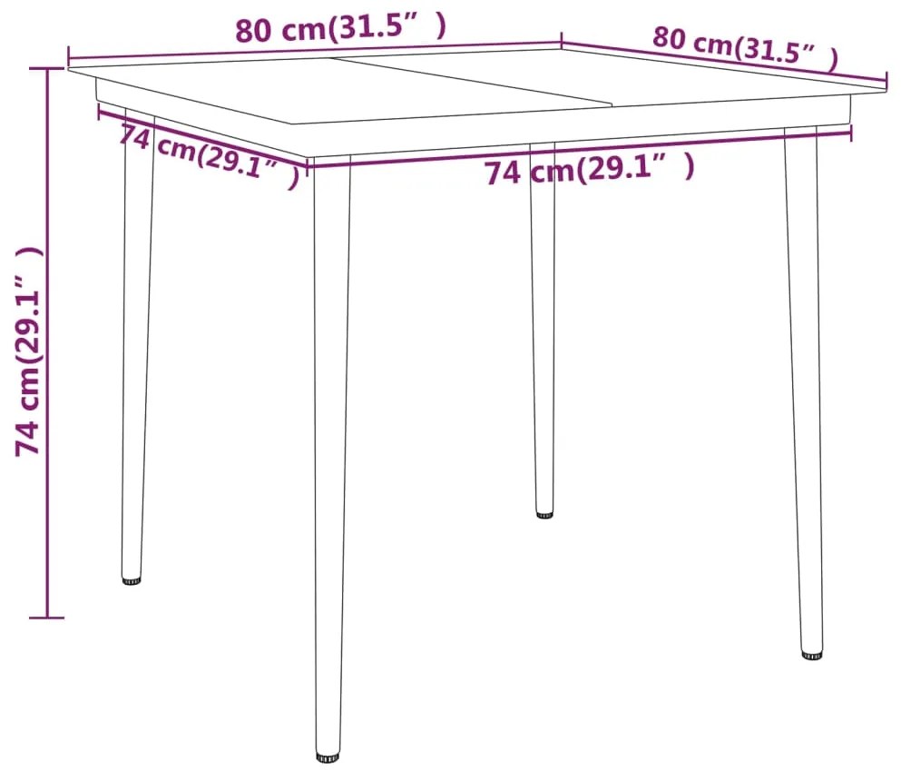 vidaXL Σετ Τραπεζαρίας Κήπου 5 Τεμαχίων Μαύρο