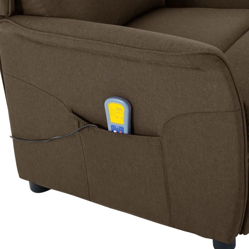 vidaXL Καρέκλα μασάζ Καφέ 67.5 x 93.5 x 101.5 εκ Ύφασμα & Αφρός