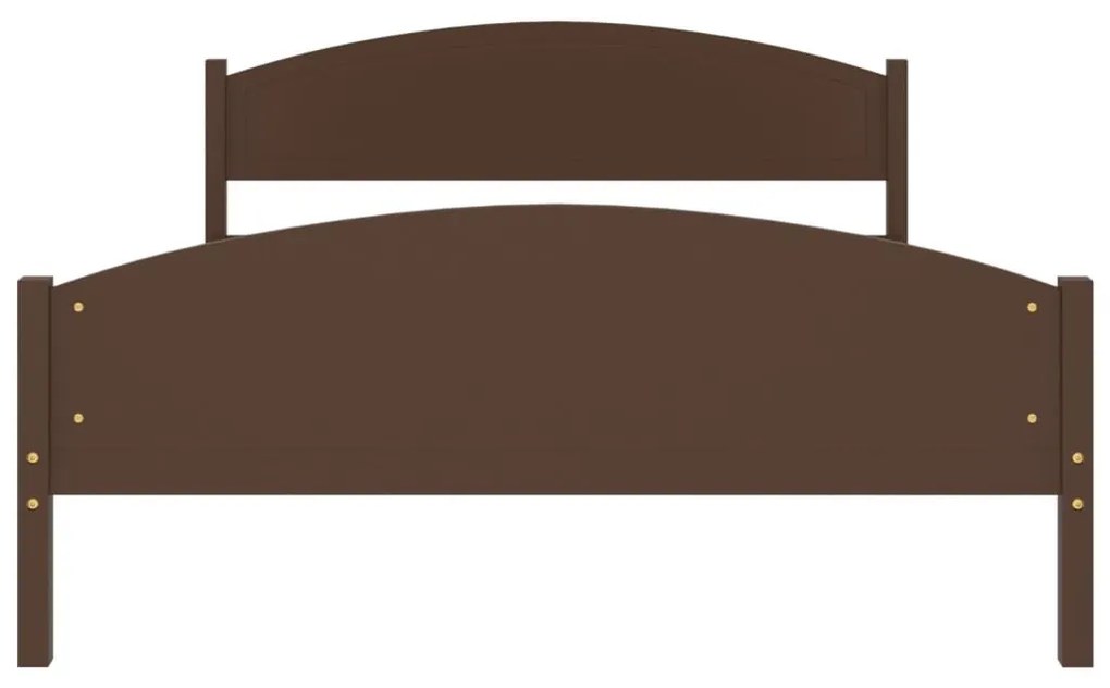 Πλαίσιο Κρεβατιού Σκούρο Καφέ 160x200 εκ. από Μασίφ Ξύλο Πεύκου - Καφέ