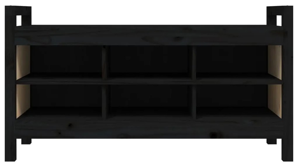 vidaXL Παγκάκι Χολ Μαύρο 110x40x60 εκ. από Μασίφ Ξύλο Πεύκου