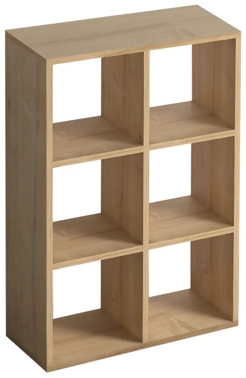 ΒΙΒΛΙΟΘΗΚΗ CUBE MEGAPAP ΑΠΟ ΜΕΛΑΜΙΝΗ ΧΡΩΜΑ OAK 73,5X34X109ΕΚ.