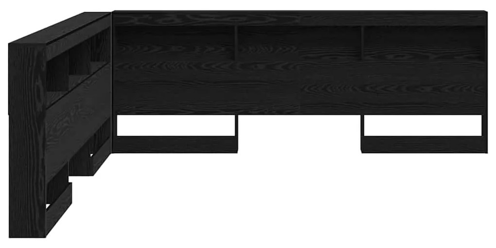 vidaXL Κεφαλάρι Αποθήκης με ράφι Μαύρη Οξυά 180 cm Επεξεργασμένο ξύλο