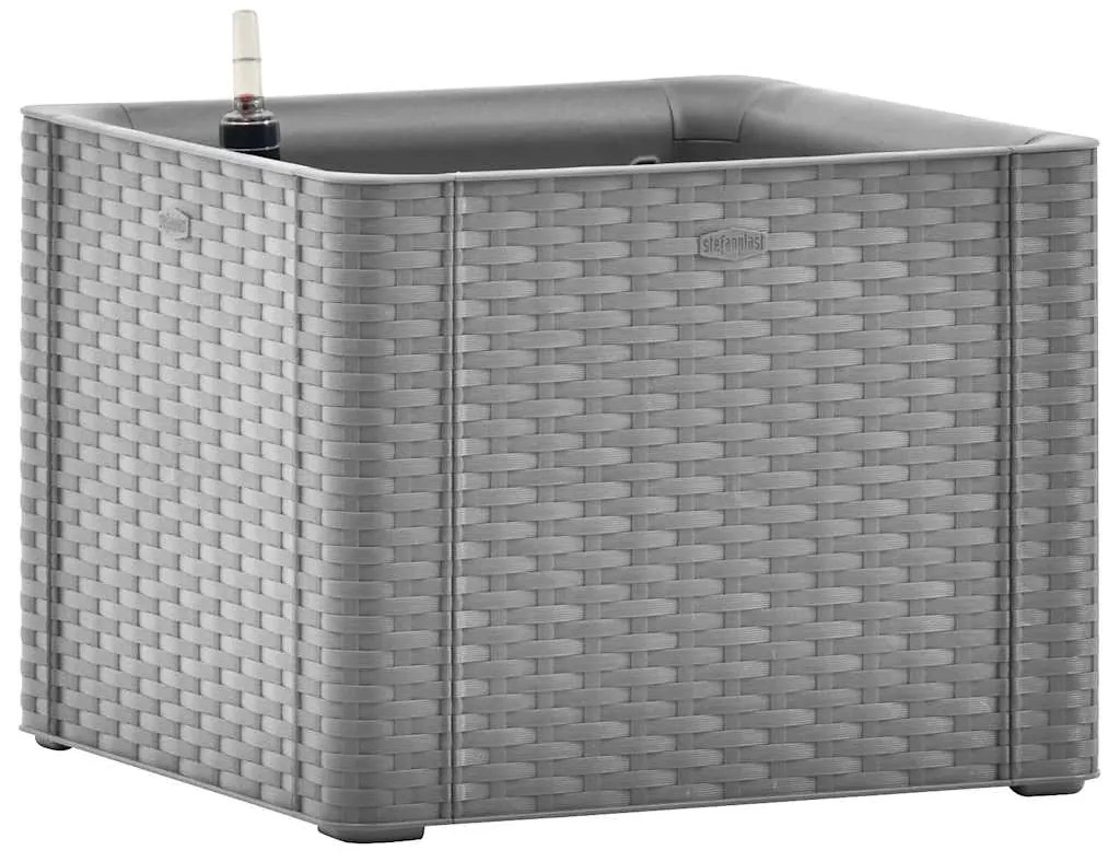 vidaXL Ζαρντινιέρα Κήπου Γκρι 43x43x33 εκ. με Αυτόματο Πότισμα