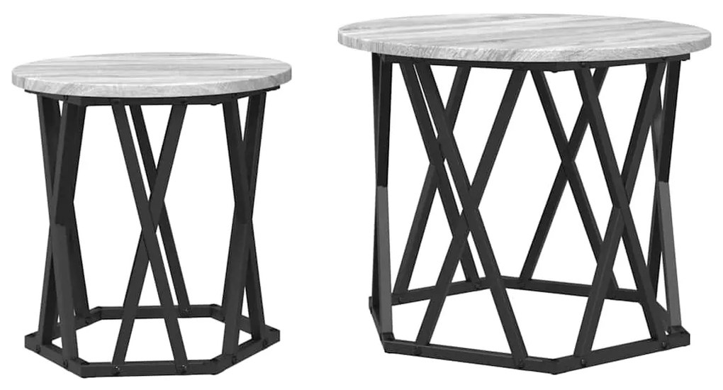 vidaXL Τραπεζάκι Πλευράς 2 pcs Γκρι sonoma 50 x 50 x 40 cm
