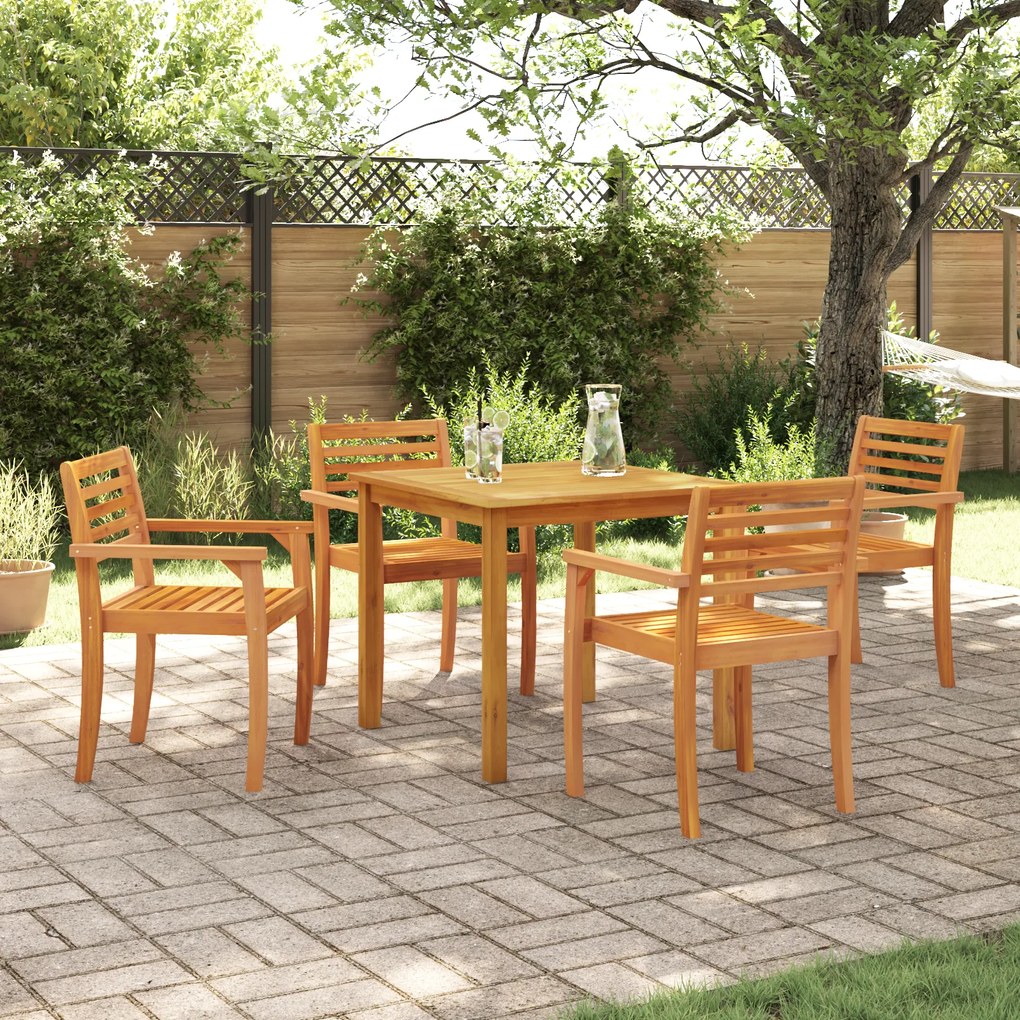 vidaXL Σετ Δείπνου Κήπου 5 pcs Φυσικό ξύλο 85 x 85 x 75 cm
