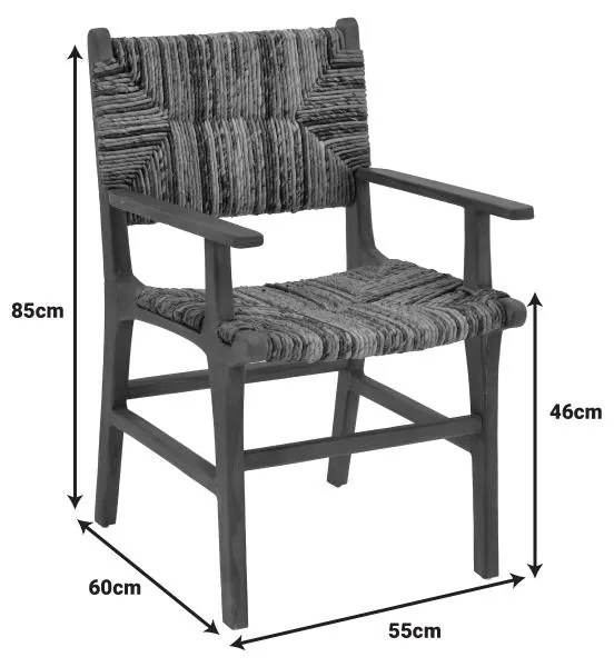 Πολυθρόνα Refane φυσικό teak ξύλο-banana σχοινί 55x60x85εκ