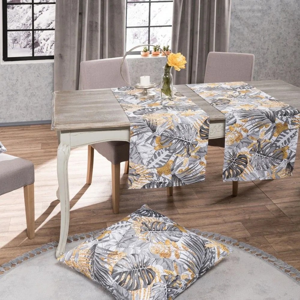 Μαξιλαροθήκη Διακοσμητική Frontera Grey-Gold Teoran 65Χ65 Cotton-Polyester