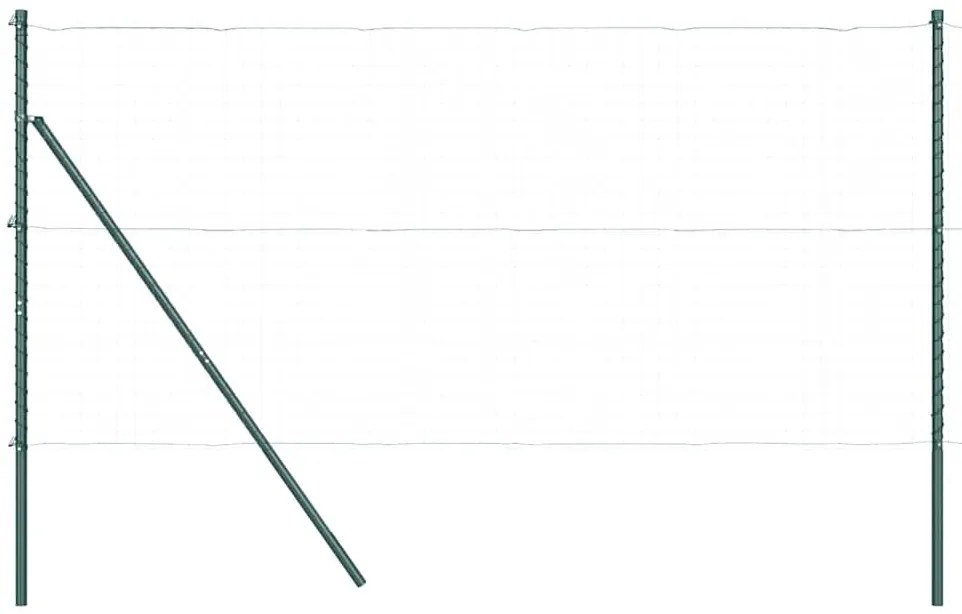 vidaXL Στηλοί Φράχτη 52 τεμάχια Πράσινο Ø32 mm 170 cm Γαλβανισμένος Χάλυβας