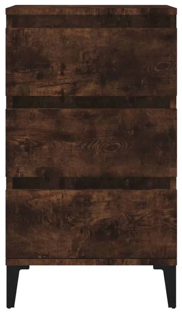 vidaXL Κομοδίνο Καπνιστή Δρυς 40 x 35 x 70 εκ. από Επεξεργασμένο Ξύλο
