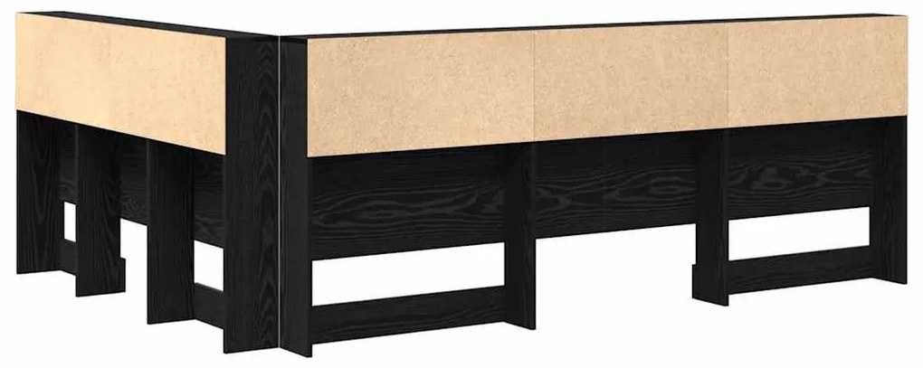 vidaXL Κεφαλάρι Αποθήκης με ράφι Μαύρη Οξυά 150 cm Επεξεργασμένο ξύλο