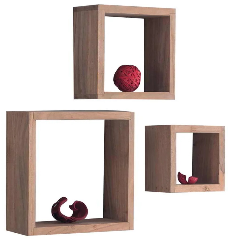 Set Ράφια TRIO Ακακία Φυσικό 25x25x10/20x20x10/15x15x10cm