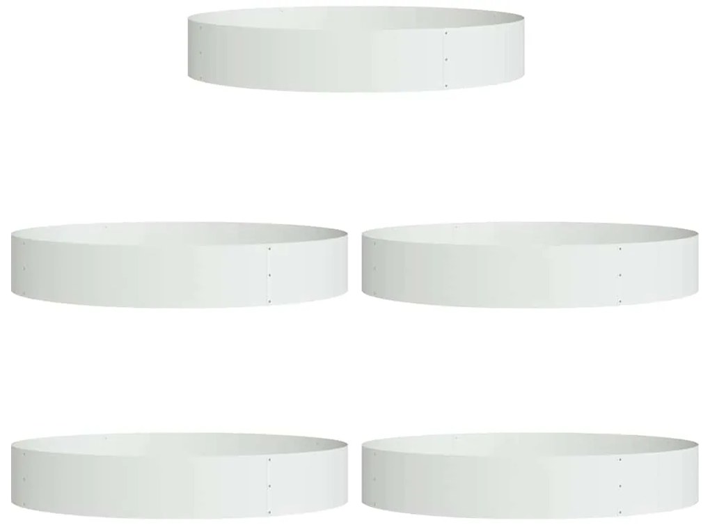 vidaXL Ζαρντινιέρες κήπου 5 pcs Λευκό 120 x 120 x 20 εκ. Ατσάλι