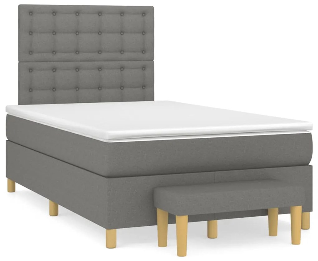 ΚΡΕΒΑΤΙ BOXSPRING ΜΕ ΣΤΡΩΜΑ ΣΚΟΥΡΟ ΓΚΡΙ 120X190 ΕΚ ΥΦΑΣΜΑΤΙΝΟ 3270433