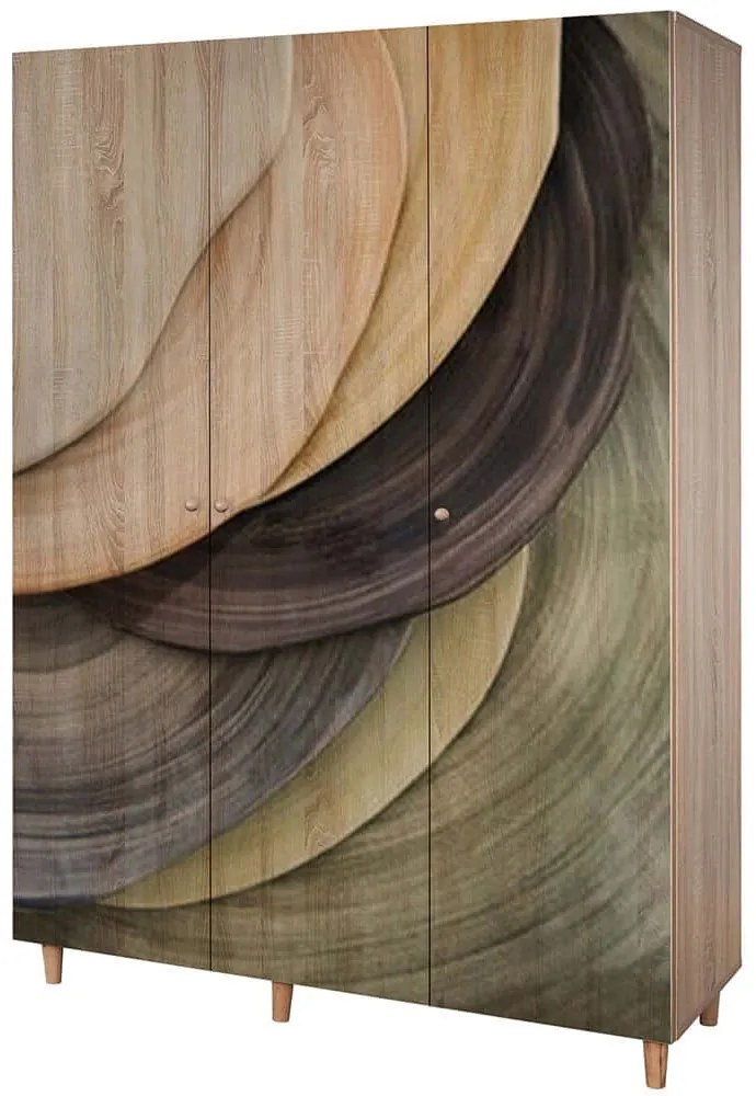 Ντουλάπα Τρίφυλλη Lena 869VEL8667 135x52x192cm Multi Τρίφυλλη