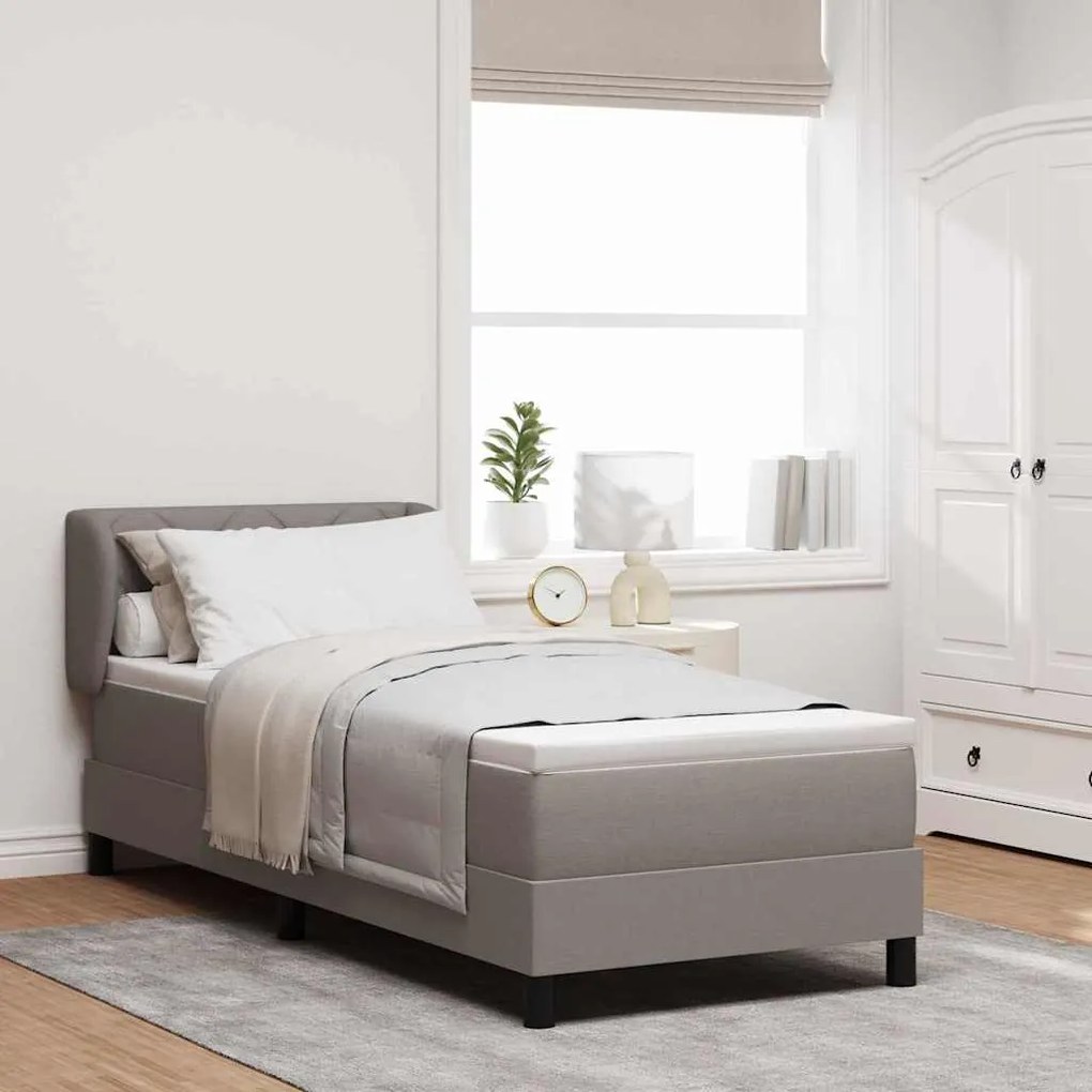 vidaXL Κρεβάτι box spring με στρώμα με στρώμα Taupe 80 x 200 cm ύφασμα
