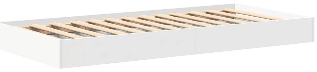 vidaXL Κρεβάτι Βιβλιοθήκη Λευκό 75x190 εκ, Ξύλο Κατασκευασμένο