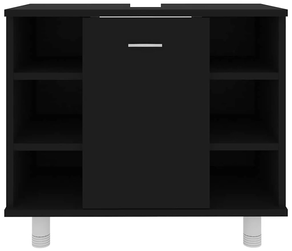 vidaXL Ντουλάπι Νιπτήρα Μαύρο 60 x 32 x 53,5 εκ. Επεξ. Ξύλο