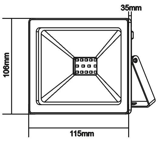 WHITE LED SMD FLOOD LUMINAIRE IP66 10W 3000K 800Lm 12-24V DC RA80 - 3000K - Q1030WDC