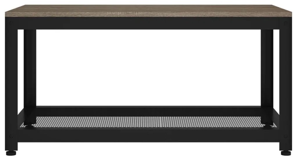 Τραπεζάκι Σαλονιού Γκρι/Μαύρο 90x45x45 εκ. από MDF/Σίδερο - Γκρι
