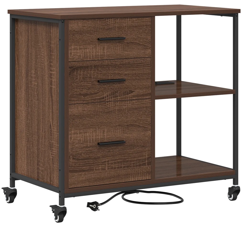 vidaXL Γραφείο Ντουλάπι Καφέ δρυς 76 x 41 x 72 cm Επεξεργασμένο ξύλο